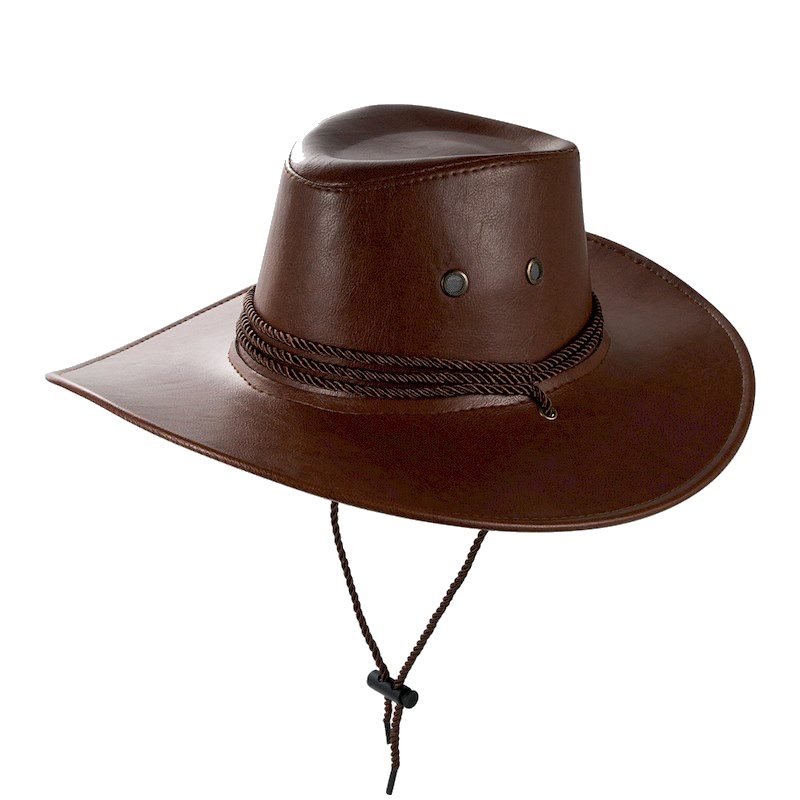 sombrero cowboy símil cuero couleur marron
