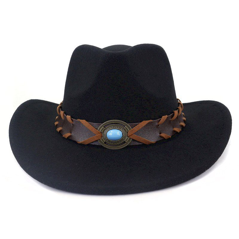 sombreros negro vaquero con toquillas