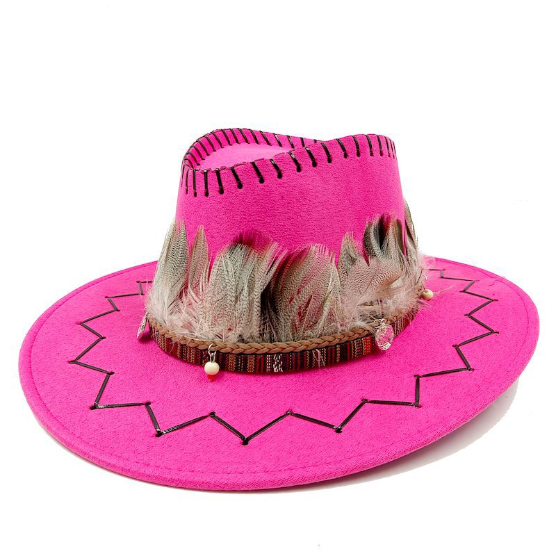 Sombrero vaquero gamuza rosado